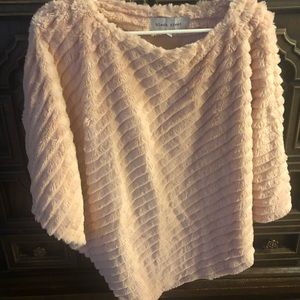 Blush pink furry poncho